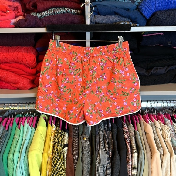 J Crew orange with pink flowers tie front shorts size XS​ - Picture 3 of 3